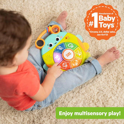 Bright Starts Lights and Colors Driver Toy Steering Wheel with Car Sounds for Pretend Play - Green, 6 Months and up