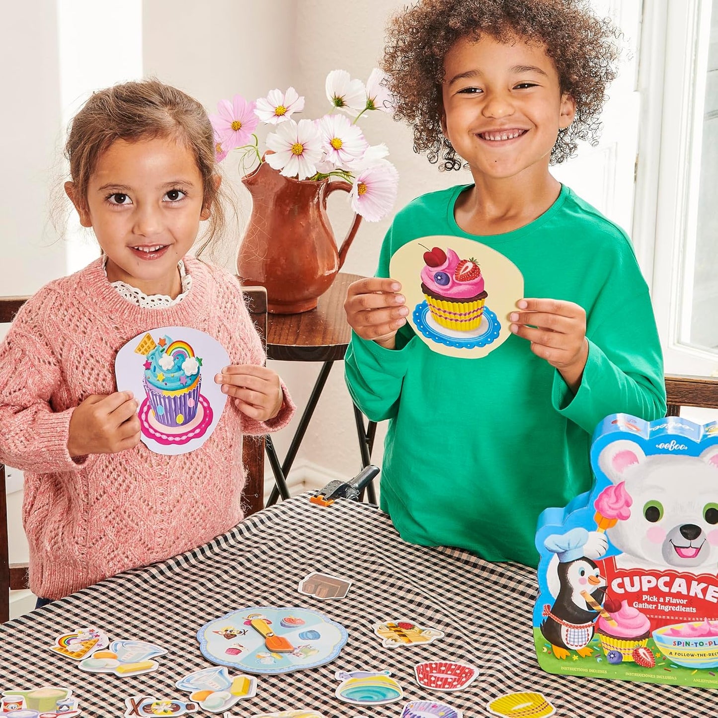 eeBoo Build a Robot Spinner Game - Award Winning Number Matching Robot Building Game, Screen-Free Fun for 2-4 Players, Kids Ages 3 and up