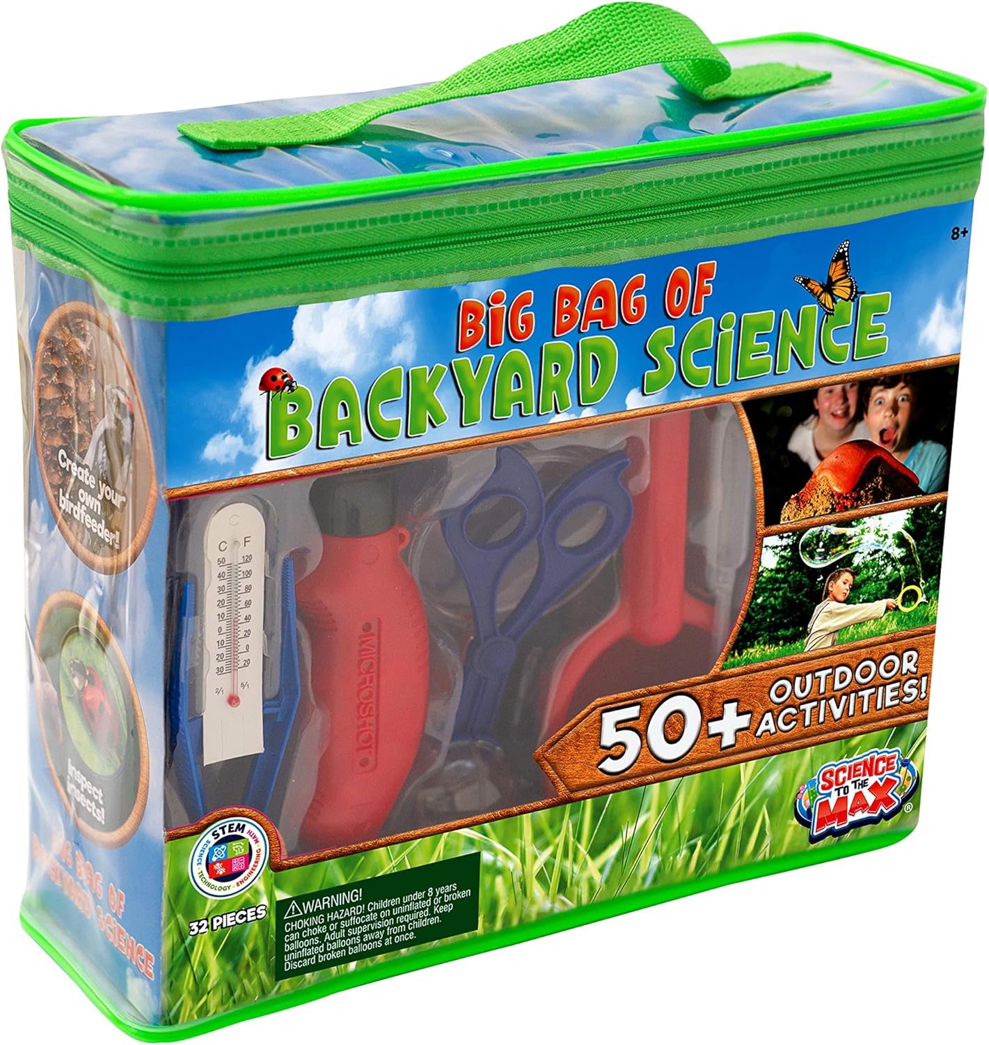 Be Amazing! Toys Big Bag of Backyard Science - STEM Science Kits for Kids 8+ - Educational Science Toys for Kids 10-12 with 50+ Projects - 32-Piece Experiment Science Set for Boys & Girls Age 8-12