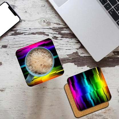 3dRose Prism Fractions a Spectrum of Colors displayed in Geometric Section Set of 8 Ceramic Tile Coasters