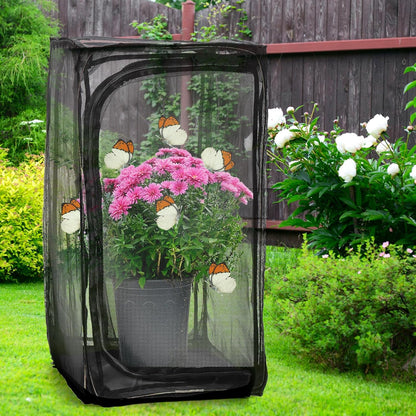 Kingrol 30-Inch Butterfly Habitat Cage, Large Pop-Up Mesh Terrarium with Zipper Opening, Portable & Collapsible Insect Enclosure for Caterpillars & Monarch Butterflies