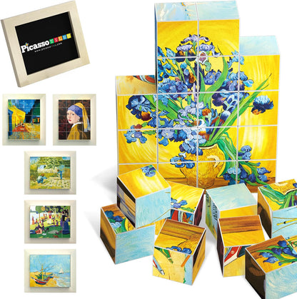 PicassoTiles Magnetic Cube Puzzle 7-in-1 Dinosaur Theme Pattern Magnet Mix Match Building Cubes Toy Set Kids Ages 3 & Up Preschool Children Promote Problem Solving Skills PMC10