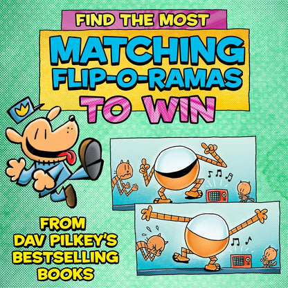 University Games Dog Man Flip-o-Rama Card Matching Game for Kids, Family Memory Card Game Ages 6+, Based on Dog Man Books by Dav Pilkey