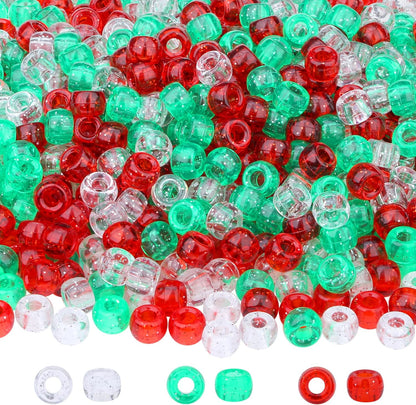 Red Pony Beads 1000Pcs 9mm Pony Beads Bulk Red Perler Beads for Friendship Bracelets Kandi Beads Hair Beads for Braids Beads for Crafts