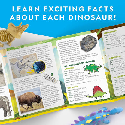 National Geographic Giant Dinosaur Egg Activity Kit – 15+ Dino Crafts, Painting Cars, Clay Models, Dig Brick, Stickers & Learning Guide, Dinosaur Science Toy for Boys & Girls