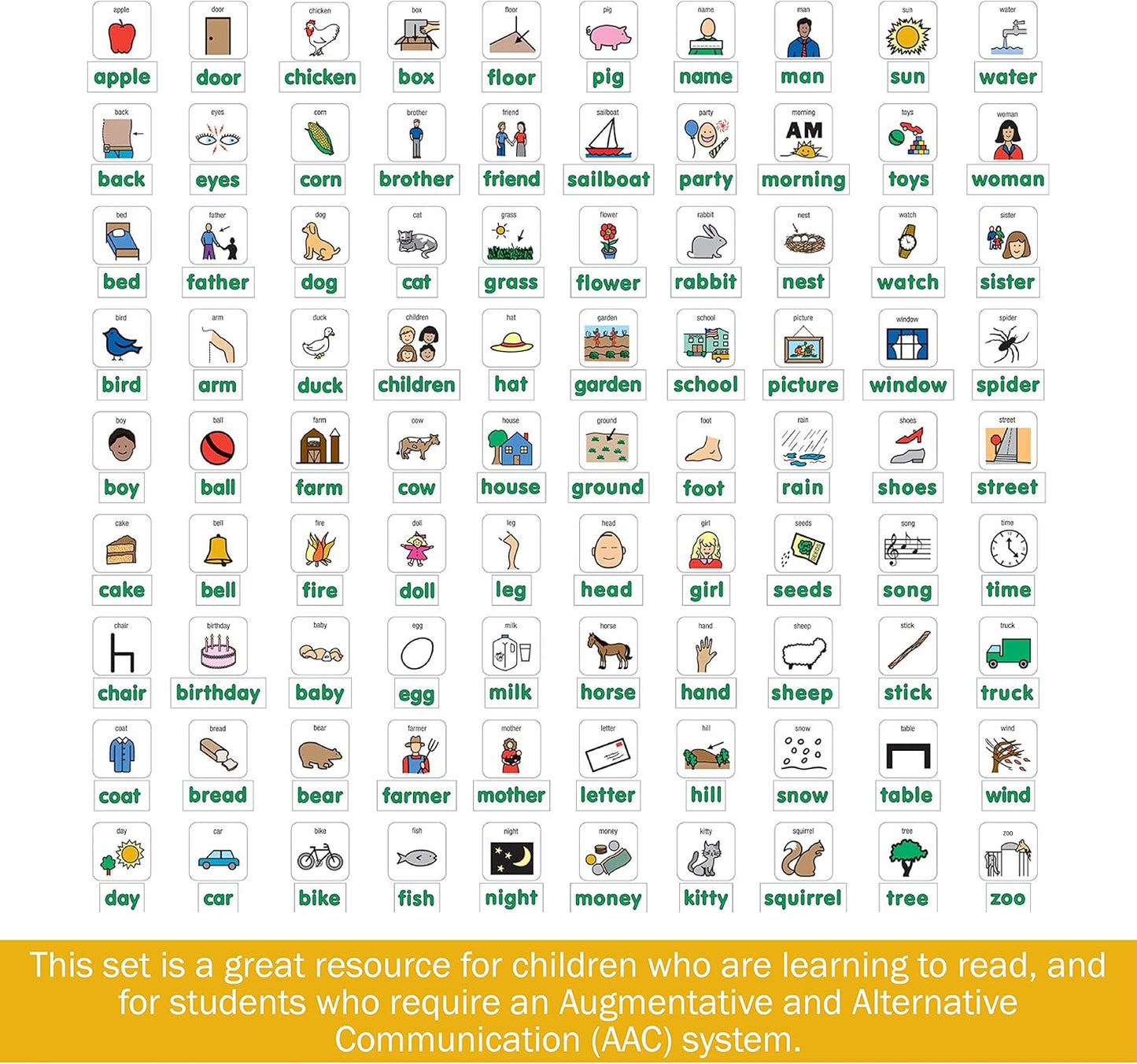 BARKER CREEK Learning Magnets, for Children, Picture Communication Symbol Magnets - High-Frequency Verbs & Companion Word Magnets (3000)