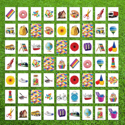 WinnerWhy 60 Pieces Jumbo Memory Game 30 Pairs Giant Matching Cards Giant Educational and Learning Matching Cards for Home Family Outdoor Indoor Activities Holiday Party Supplies Exchange Gifts