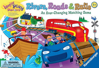 Ravensburger Rivers, Roads and Rails - Innovative Matching Game for Kids | Encourages Strategic Thinking | Award-Winning Design