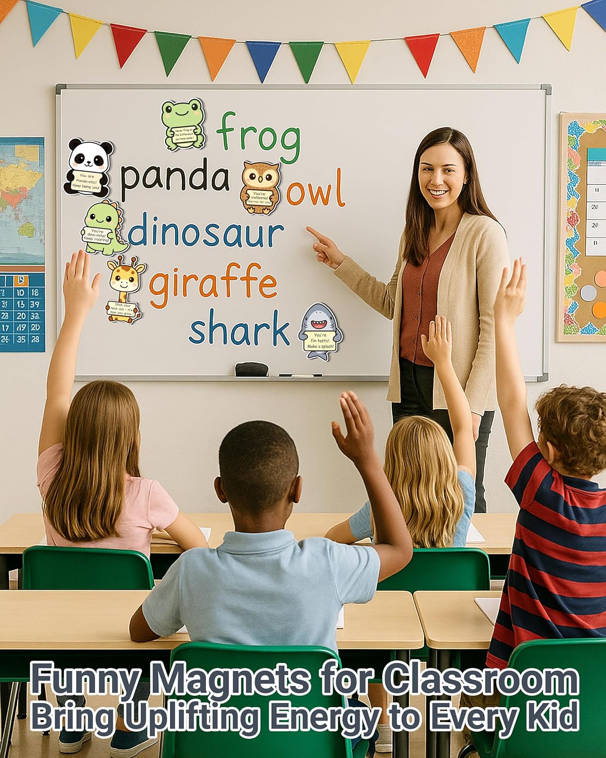 26PCS Emotional Support Animal Magnets for Fridge, Funny Magnetic Animals for Kids & Adults, Cute Locker Decorations for Girls Boys, Teacher Stickers for Classroom Rewards, Inspirational Gifts