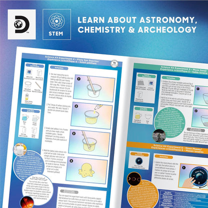 Discovery™ Galactic Space Science Kit – 61 Experiment STEM Lab for Kids| Astronomy & Chemistry Activity Set| Includes DIY Telescope, Crystals, Slime, Moon Rocks| Educational Learning Toy Gift| Ages 8+