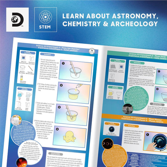 Discovery™ Galactic Space Science Kit – 61 Experiment STEM Lab for Kids| Astronomy & Chemistry Activity Set| Includes DIY Telescope, Crystals, Slime, Moon Rocks| Educational Learning Toy Gift| Ages 8+