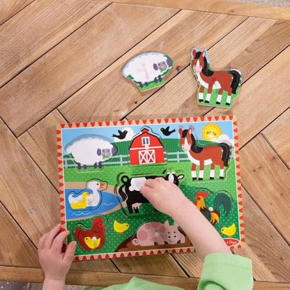 Melissa & Doug Pets Wooden Peg Puzzle (8 pcs)