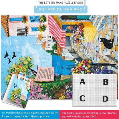 Puzzles for Adults 1000 Pieces,Seaview Campground Jigsaw Puzzle with 1:1 HD Poster, Perfect Interlocking No Dust, Stress Relief Ideal Gift for Family Games