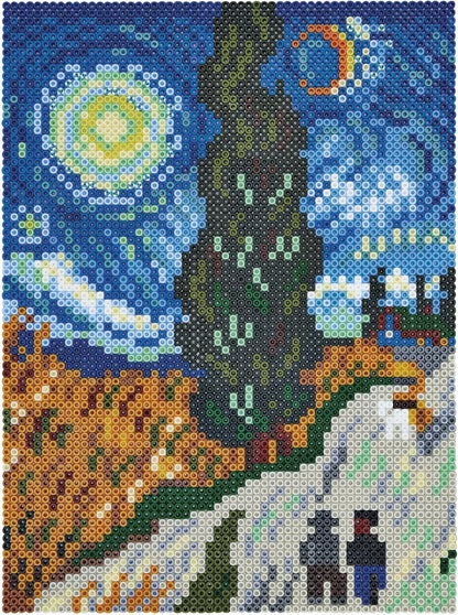 Hama Perlen 3046 Iron-On Beads Advent Calendar, Bead Art Gift Pack with Approx. 5,000 Midi Beads, 5 Small Peg Plates to Clip Together, Motif Template, Ironing Paper, for Children from 5 Years