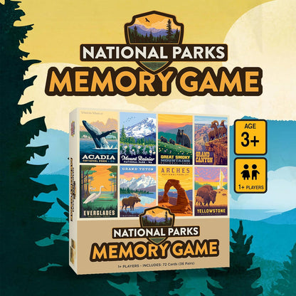 Masterpieces National Parks Memory Game - Fun Family Entertainment for Kids and Adults - Educational, Engaging, and Perfect for Game Night, Classroom Activities, and Interactive Play for All Ages