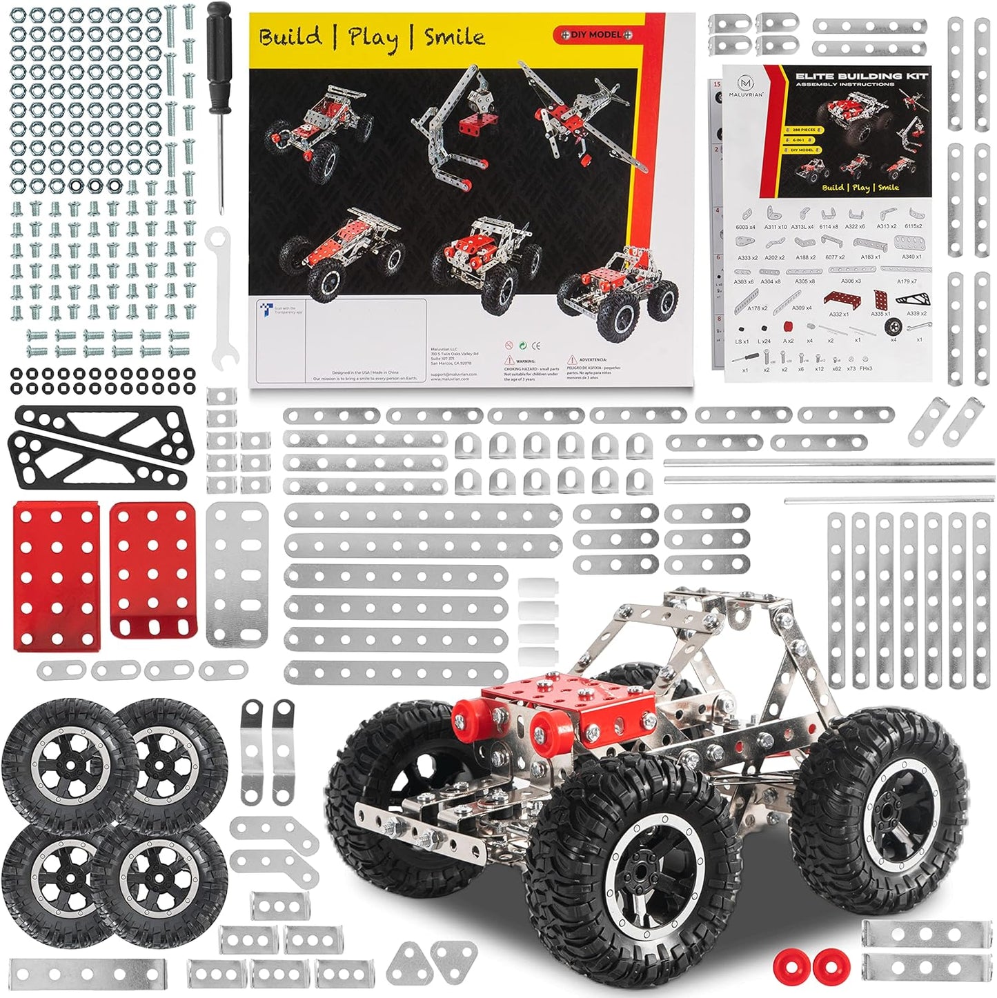Erector Set for Boys - Girls | Metal Model Kits for Adults Teens and Advanced Kids Stem Toys | Build A Car Plane or Excavator | Educational Toys | Engineering Toys | Building Kit