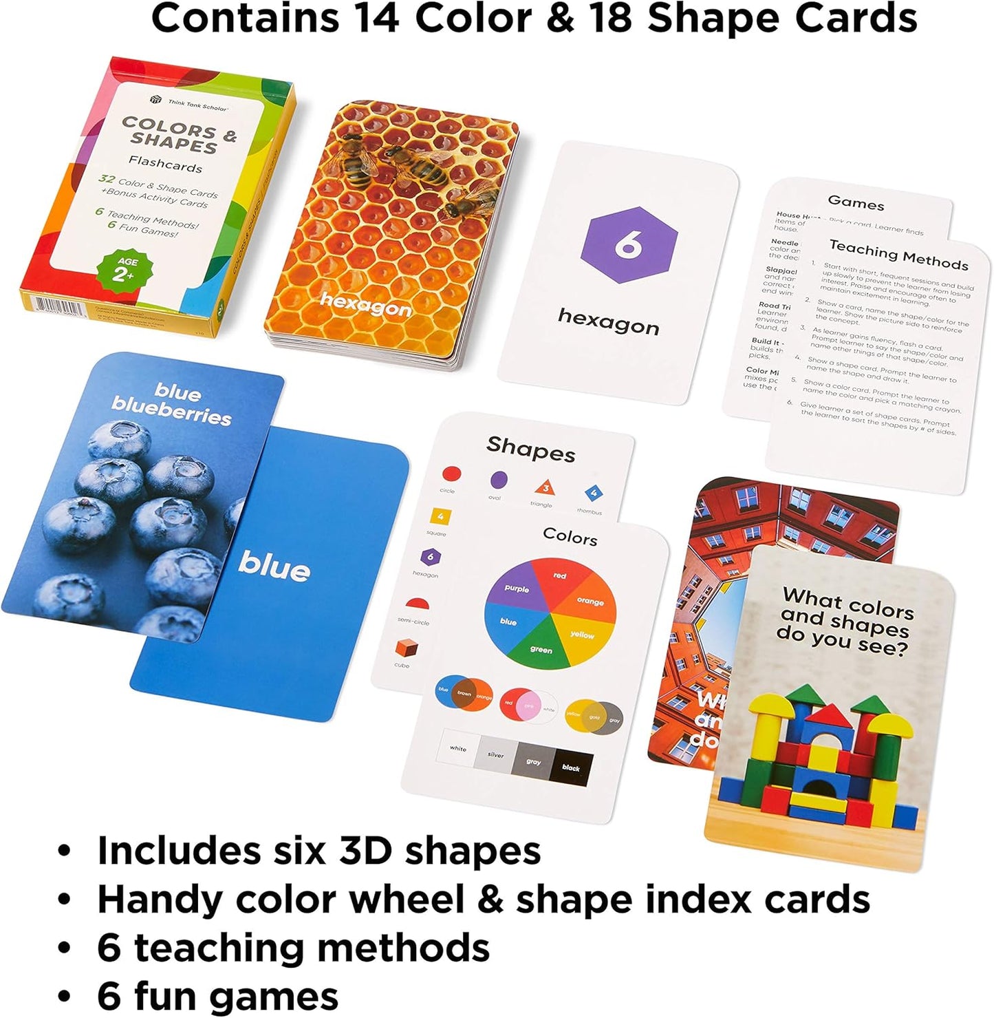 Award-Winning Flash Cards for Preschool & Kindergarten – 5-Deck Set, 180 Jumbo Cards – Learn Alphabet, Numbers, Colors, Shapes, First Words, Opposites & Rhyming – for Kids Ages 2–5