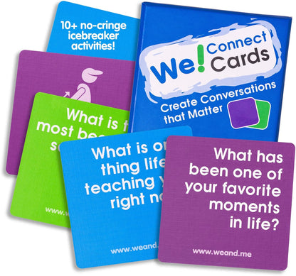 We! Connect Cards - Conversation Cards to Build Trust & Connection - Ideal Office Games, Ice Breakers & Educational Team Building Games - Featured by TEDx (60 Color-Coded Pieces)