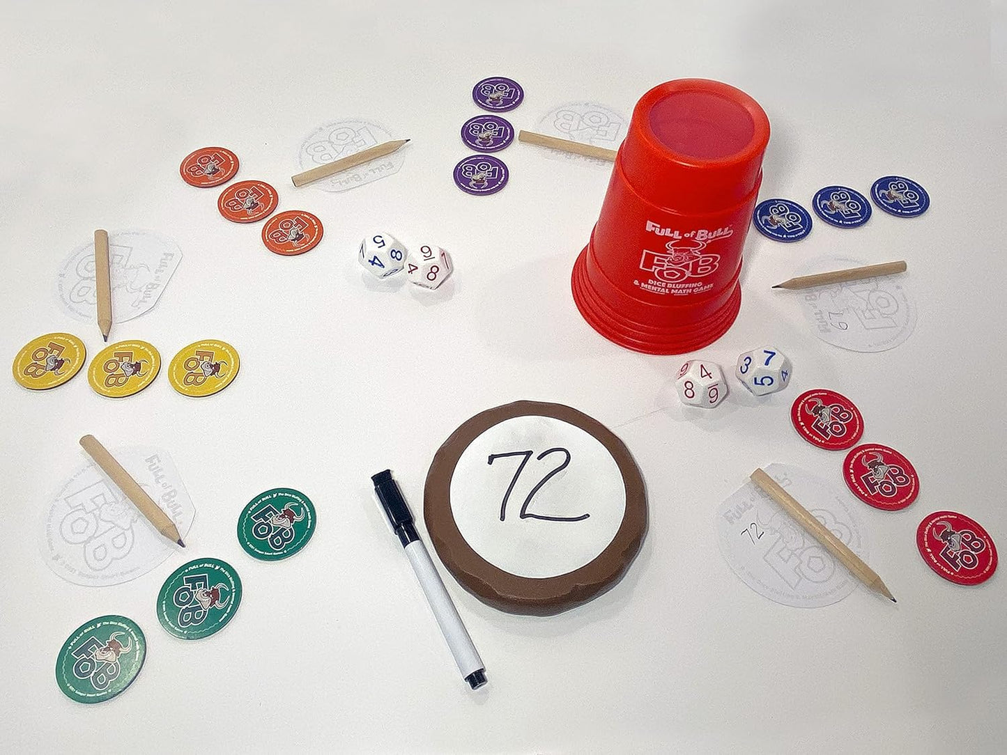 Full of Bull! Hilariously Fun Dice Bluffing & Mental Math Game to Help Master STEM Multiplication & Addition Skills, algebraic Thinking, Social IQ, Persuasion & intuitive Reasoning.