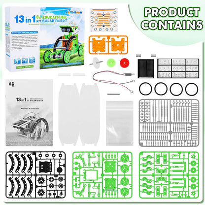 STEM 13-in-1 Education Solar Power Robots Toys for Boys Age 8+, Educational Toy DIY Science Kits for Kids, Building Experiment Robotics Set Birthday Gifts for 8+ Years Old Boys and Girls