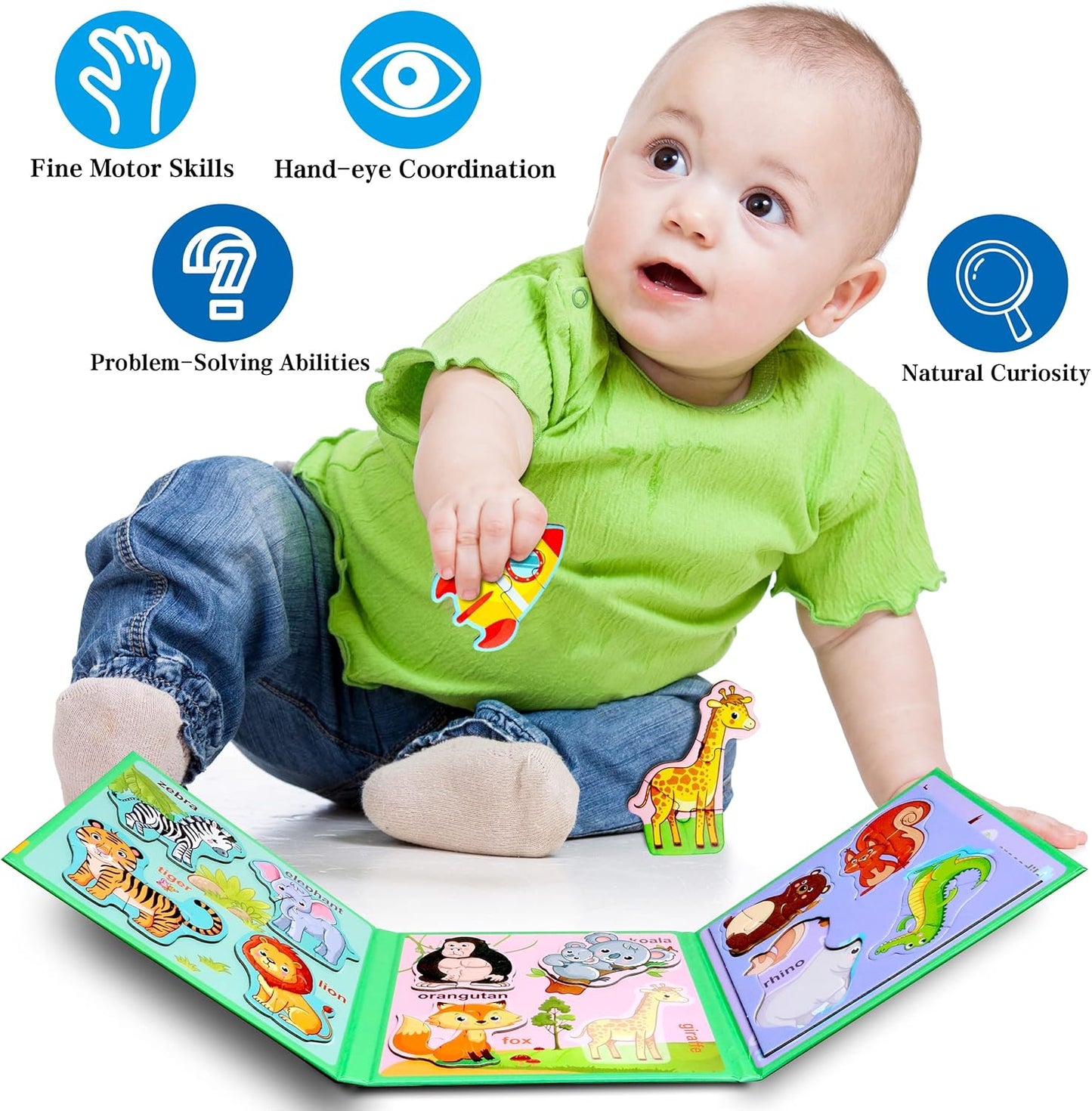 Magnetic Puzzles for Kids Ages 1-3, Travel Toddler Puzzles Ages 2-4 Year, Excavator Refrigerator Magnet for Kids Learning Gift for Road Trip
