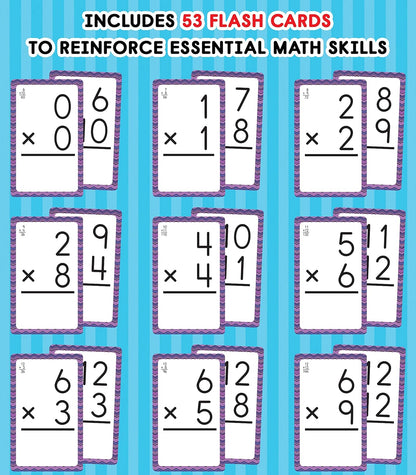 Carson Dellosa 54 Multiplication Flash Cards, Flashcards Covering All Times Table Facts Through 12, Math Games for Kids 8-12, 3rd Grade Mathematics and Up