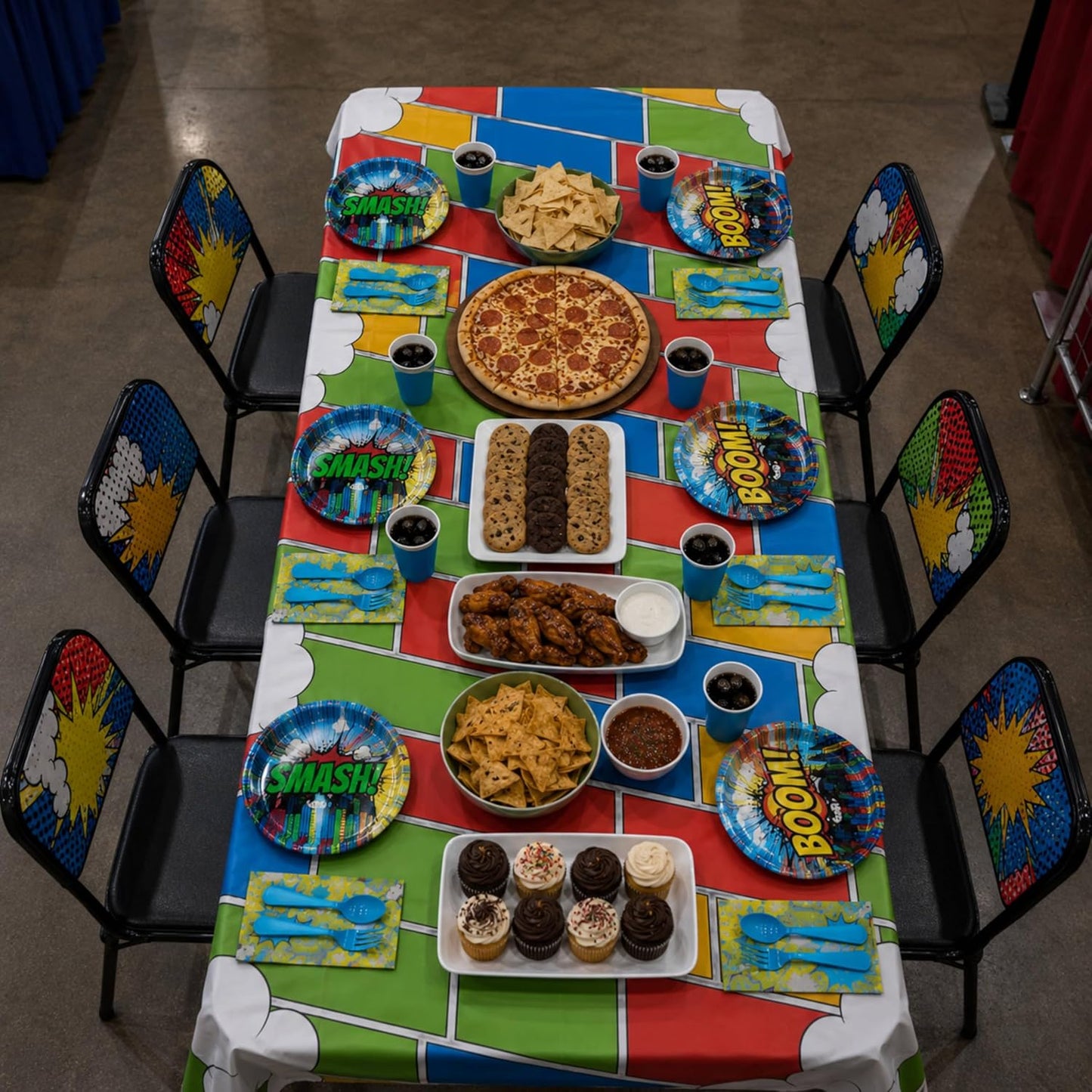 Blue Orchards Science Table Covers (Pack of 3) - 54"x108" XL - Science Birthday Party Decorations, Chemistry Party, Laboratory Theme Table Cloth