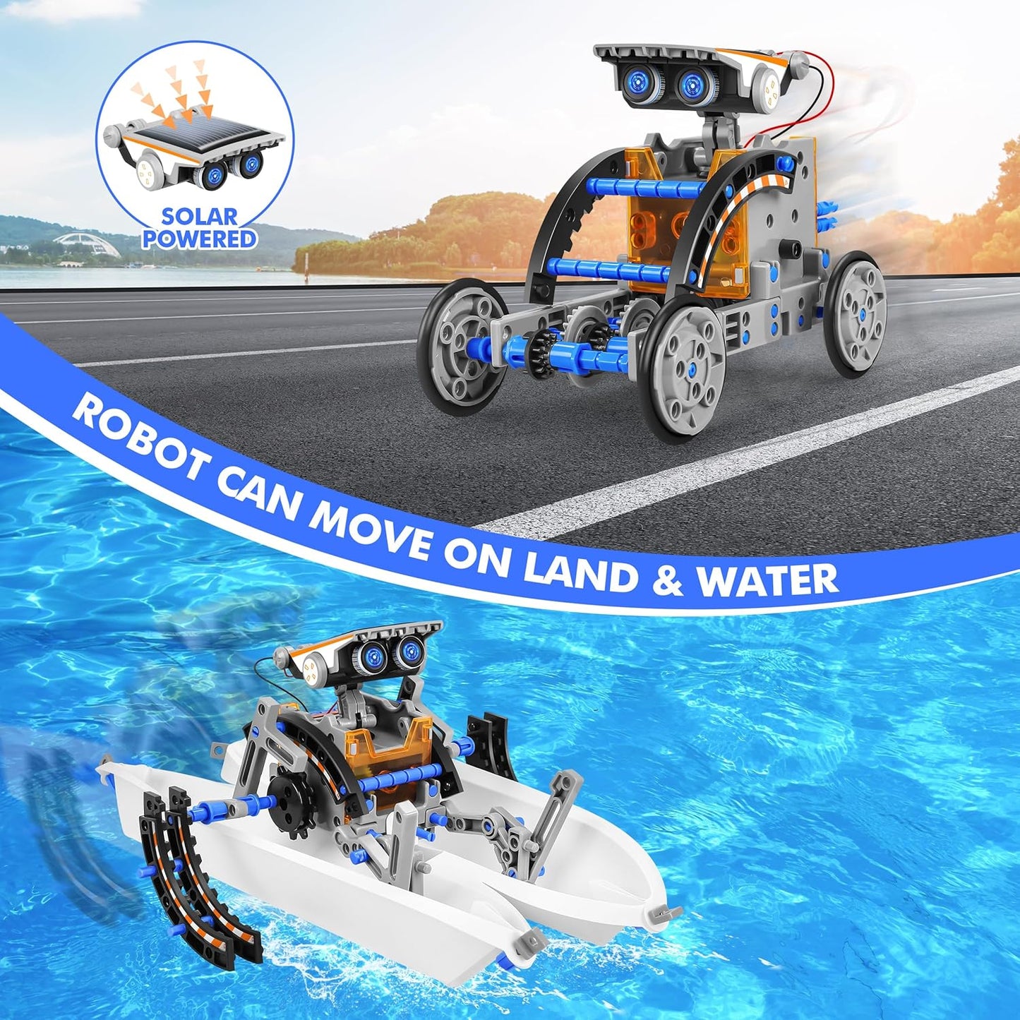 STEM 13-in-1 Education Solar Power Robots Toys for Boys Age 8+, Educational Toy DIY Science Kits for Kids, Building Experiment Robotics Set Birthday Gifts for 8+ Years Old Boys and Girls