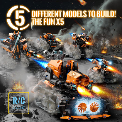 STEM Building Toys for Kids 6-14, 5in1 STEM Robot Building Kit for Kid, Remote & APP Controlled Tank Bulldozer Robot Building Blocks Set Birthday Xmas Gifts Ideas for Boys Girls (689PCS)