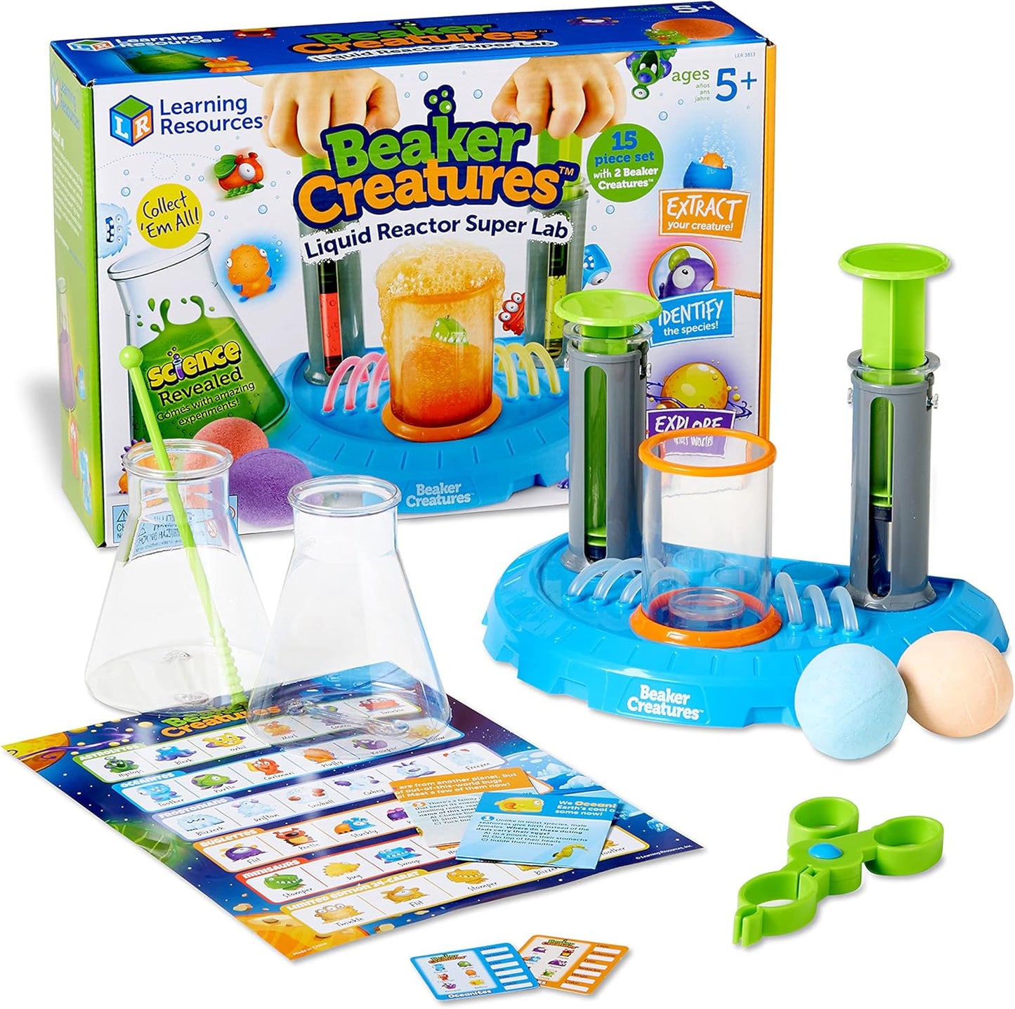Learning Resources Beaker Creatures Liquid Reactor Super Lab - STEM Toys, Science Classroom Must Haves Activities , Physics and Chemistry Set, Homeschool Supplies, Birthday Gift for Boys and Girls