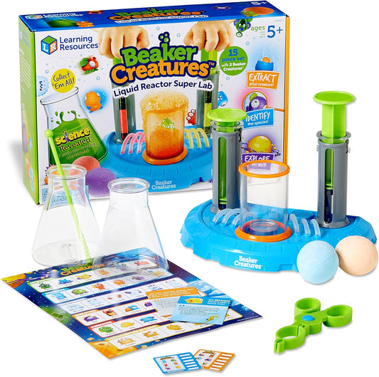 Learning Resources Beaker Creatures Liquid Reactor Super Lab - STEM Toys, Science Classroom Must Haves Activities , Physics and Chemistry Set, Homeschool Supplies, Birthday Gift for Boys and Girls
