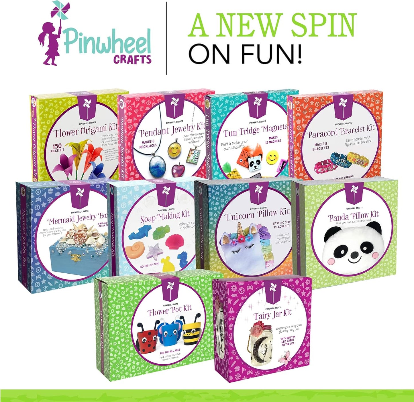 Pinwheel Crafts Flower Pot Painting Kit – Paint Your Own Kids Gardening Set with Seeds, Soil, 8 Paints, 2 Brushes & 3 Pots, DIY Plant Growing Kit for Kids Ages 8-12+, Kid Gardening Set