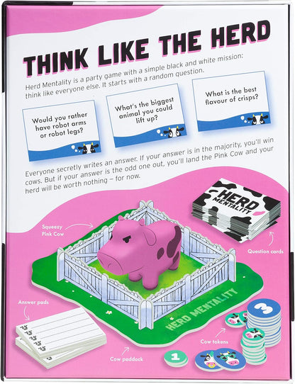 Herd Mentality: Udderly Funny Family Board Game | Easy & Fun for Big Groups of 4-20 Players | Includes 20 Extra Exclusive Questions