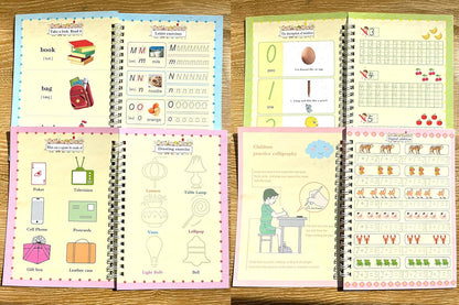 Magic grooved Writing Practice Book, Reusable grooved Handwriting Practice for Kids, Tiny Thinkers Handwriting Practice Magic Copybook, for grooved Writing Books for Kids 3-5