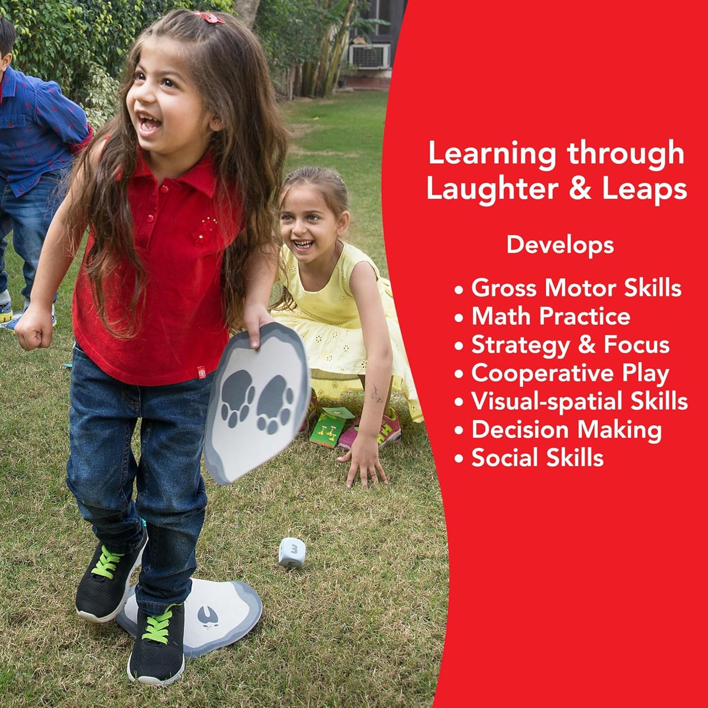 Chalk and Chuckles Stepping Stones Game – High-Energy Jumping & Learning Activity for Kids Ages 3+
