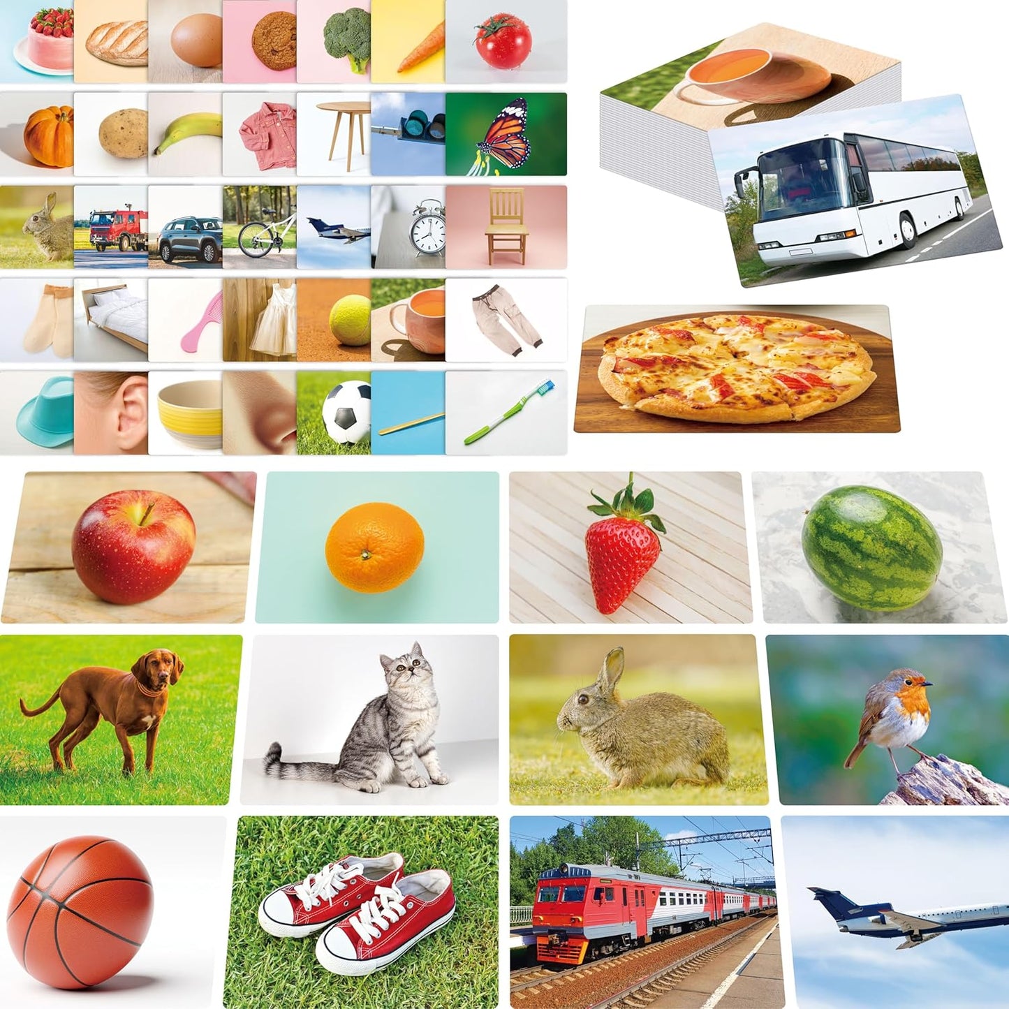 50 Verb Flashcards, Picture & Word Cards Action Language Builder Visual Aid Language Learning Tool for Autism, ESL Teaching Materials for Adults, Non-Verbal Children Vocabulary Builder for Kids