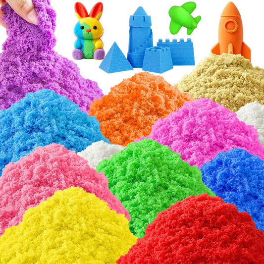 Dshengoo 12 Pack Colorful Play Sands,8 lbs Crafts Sand Art Kit Sensory Play Refill Bulk for Kids,Christmas,Parties,Decorations,Weddings,11 Colors