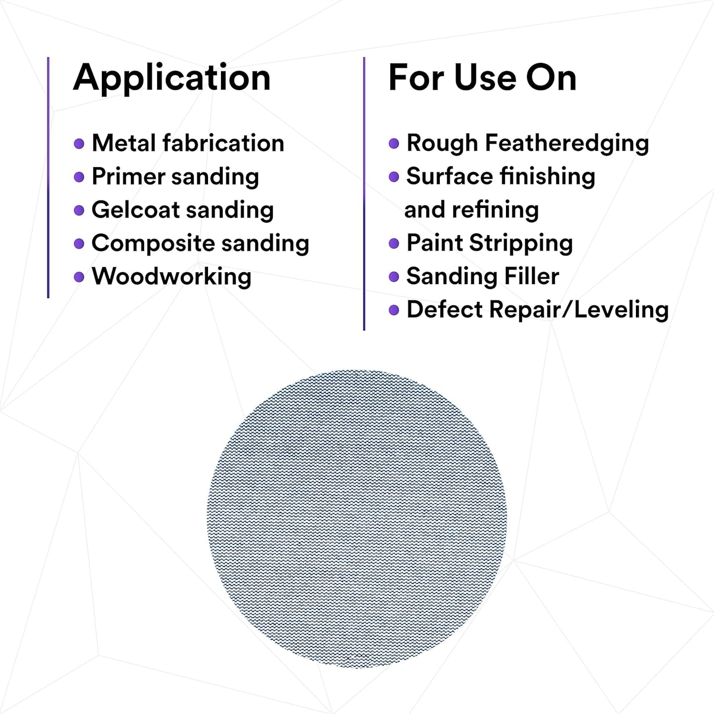 3M Xtract Net Disc 310W, 320+, 8 in, Die 800L, Pack of 50 Hook and Loop Sanding Discs, Virtually Dust-Free, Value Option for Metal, Wood, Composites, Stock Removal, and Fine Finishing