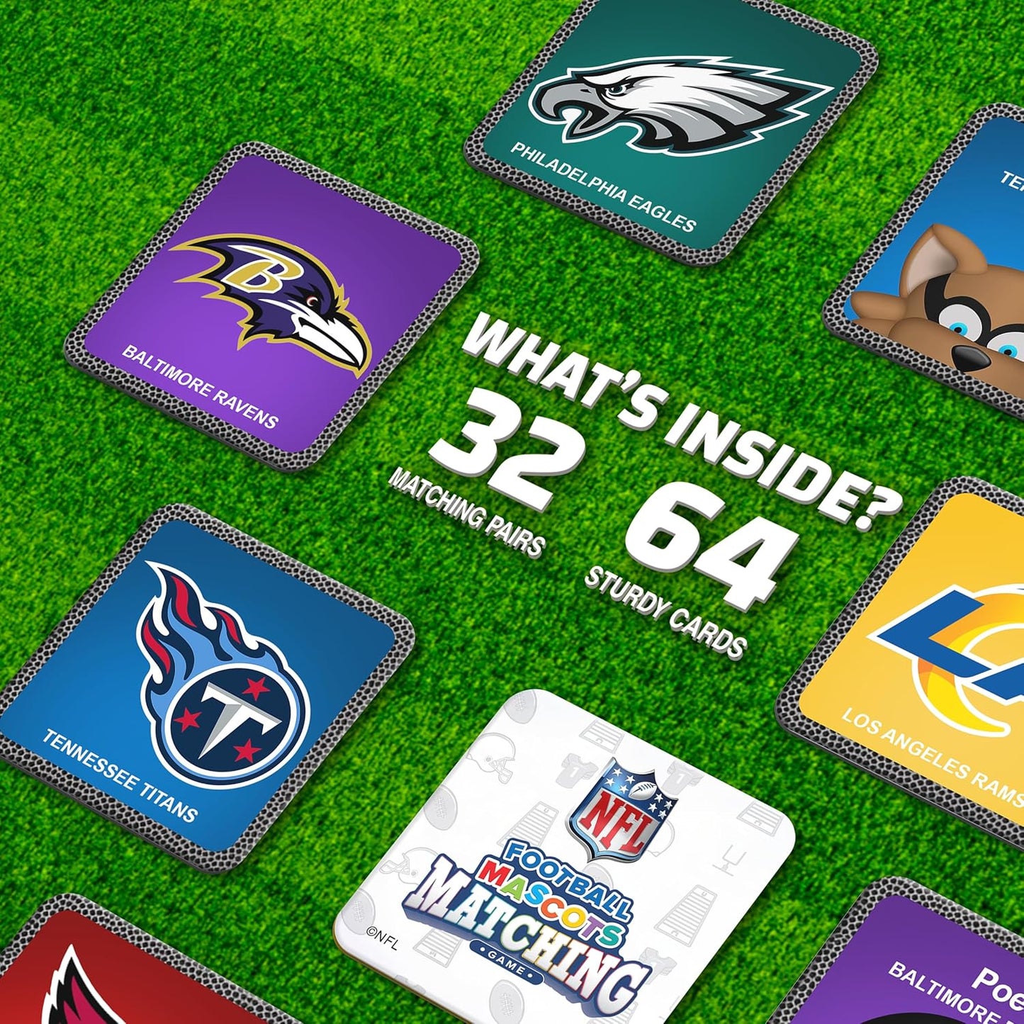 MasterPieces Sports Games - NFL Matching Game - Game for Kids and Family - Laugh and Learn