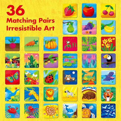 Memory Matching Game, 72 PCS Sight Words Matching Cards for Kids, 36 Pairs Memory Cards, Educational Toy for Children to Learn Sight Words 5+ Years Old