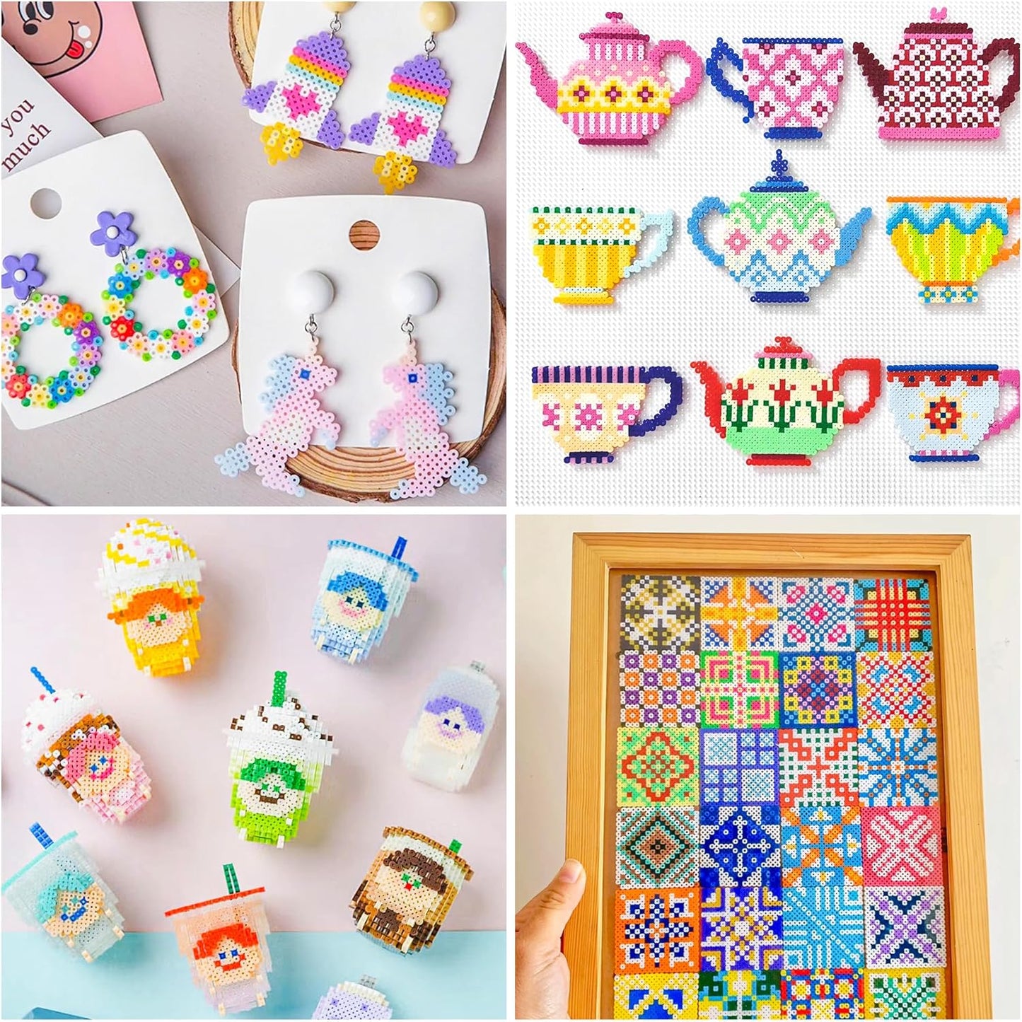 INSCRAFT 30,000 Fuse Beads Kit-30 Individual Packs of Iron Beads Set with 3 Pegboards, 5 Ironing Paper, 10 Patterns, Gifts for Birthday Christmas, Multicolor 5mm Melty Beads Bulk Refill Kit