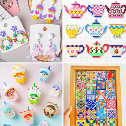 INSCRAFT Fuse Beads, 33000pcs Fuse Beads Kit for Kids, 33 Color 5MM Iron Beads Set with 150 Patterns, 8 Pegboards, 15 Ironing Paper, 6 Tweezers, 85 accessories, Craft Kits Gifts for Birthday Christmas