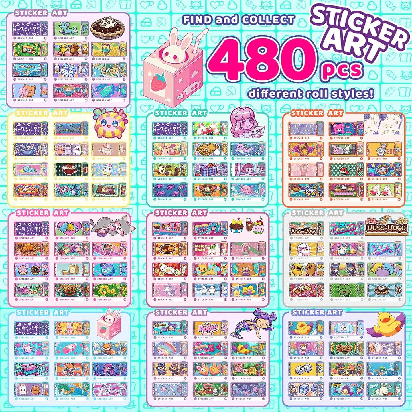 Plunack DIY Sticker Jewelry Making Kits Bracelets for Kids, Stickers Set, Includes Beads & Charms & Pendants, 320Pcs Mini Holographic Stickers, Bracelet Making Kit for Girls 6-12 Birthday Gift