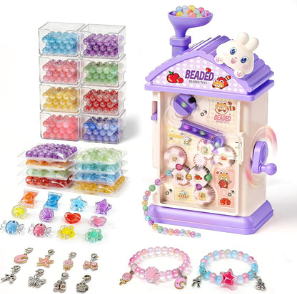 Eohemeral Bracelet Making Kit for Girls 6-12, Jewelry Making Kit with 800 Beads, DIY Bracelet Maker Machine, Built-in Storage & Bead Recycler, Kids Crafts Toy No Batteries Required (Pink)