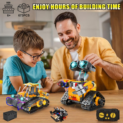 Yerloa Robot Building Kit STEM Gifts for Ages 8-13 with App & Remote Control, 5 in 1 Building Set Coding Robotic Toys for Ages 6 7 8 9 10 11 12 Years Old Boy Girl Easter Birthday Gifts (673pcs)
