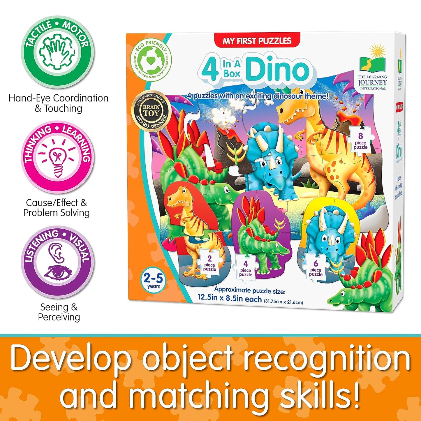 The Learning Journey: My First Puzzle Sets 4-In-A-Box Farm – Farm-Themed Puzzle Sets - Educational Toddler Toys & Activities for Children Ages 2-5