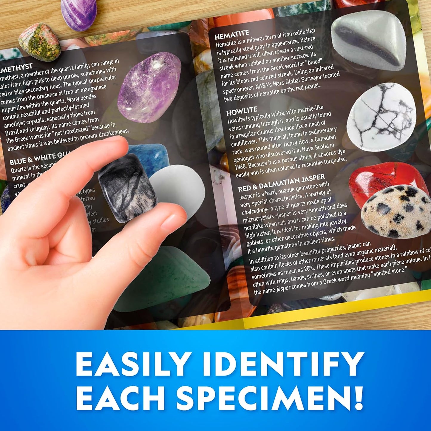 National Geographic Gemstone Dig Kit – Dig Up 10 Real Gemstones and Crystals, Science Kit for Kids, Gem Digging Kit, Gift for Girls and Boys, Mining Kit, Rock Collection