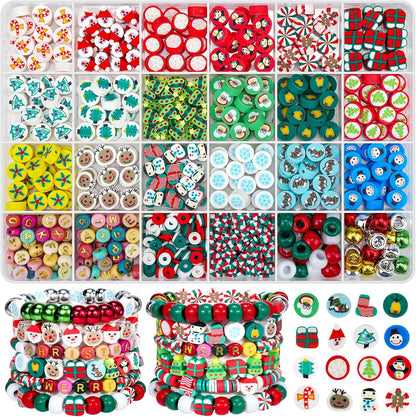 Gionlion 1200 Pcs Polymer Clay Beads Bracelet Making Kit, 25 Style Animal Fruit Flower Butterfly Bunny Pony Letter Beads Charms for Jewelry Making, DIY Art and Crafts Toys Gifts