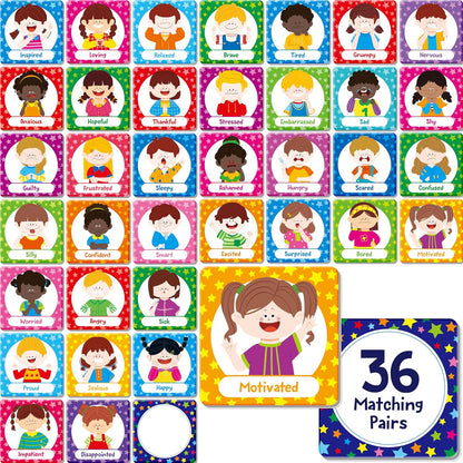 Memory Matching Game, 72 PCS Sight Words Matching Cards for Kids, 36 Pairs Memory Cards, Educational Toy for Children to Learn Sight Words 5+ Years Old