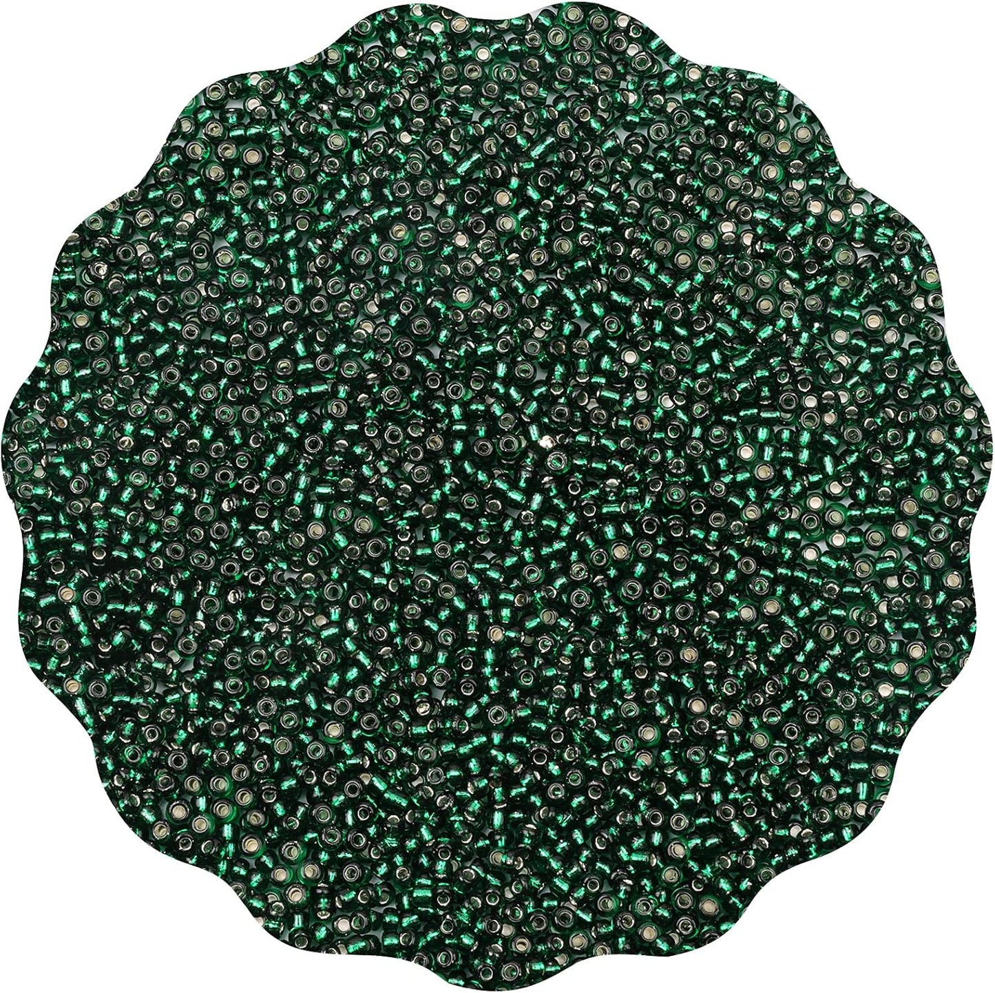 10100 Pcs Size 11/0 Glass Seed Beads, 2 mm Dark Green Small Mini Spacer Loose Pony Beads for Jewelry Making and DIY Crafts - Colors A